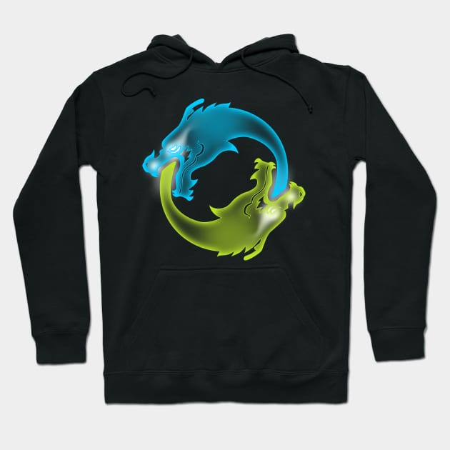 Two Dragons, two Brothers Hoodie by RetroFreak